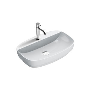 vasque semi-encastrée / ovale / en céramique / contemporaine