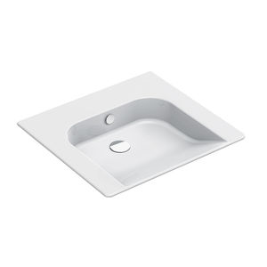 vasque suspendue / rectangulaire / en céramique / contemporaine