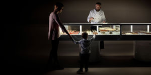 vitrine réfrigérée comptoir / îlot / éclairée / pour pâtisserie