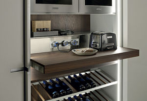 armoire de rangement pour cuisine contemporain / en bois
