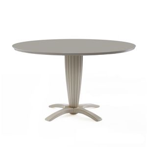 table à manger contemporaine / en bois massif / en bois laqué / ronde