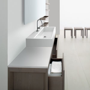 vasque à poser / rectangulaire / en Solid Surface / contemporaine