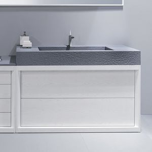 vasque à poser / rectangulaire / en Solid Surface / contemporaine