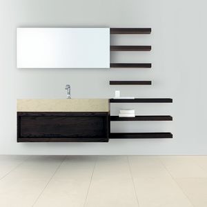 vasque à poser / rectangulaire / en pierre / contemporaine