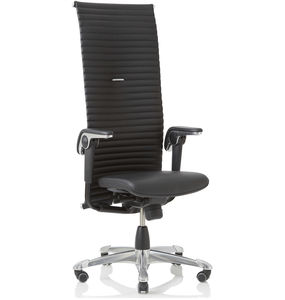 fauteuil de bureau contemporain / en tissu / en cuir / avec dossier haut