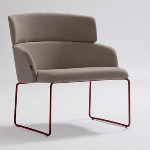 fauteuil contemporain / en tissu / en hêtre / en métal