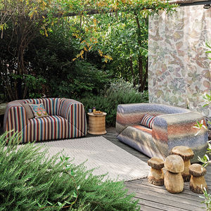 tissu d'ameublement / à rayures / en laine / en velours