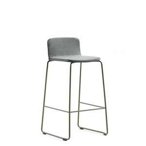 chaise de bar contemporaine / avec repose-pieds / en tissu / en métal