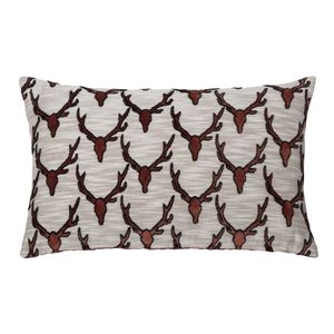 coussin rectangulaire / à motif animalier / en coton / en lin