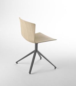 chaise visiteur contemporaine / tapissée / piètement étoile / en tissu