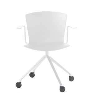 chaise de bureau contemporaine / à roulettes / piètement étoile / avec accoudoirs