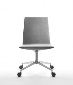 chaise de conférence contemporaine / tapissée / à roulettes / en tissu