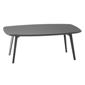 table basse contemporaine / en MDF / contreplaqué / avec piètement en acier