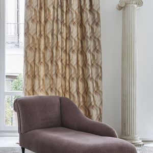 tissu d'ameublement / pour rideaux / à motif géométrique / en viscose