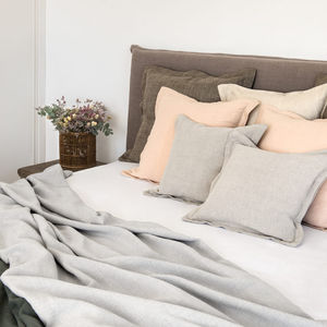tissu d'ameublement / uni / en lin / en laine