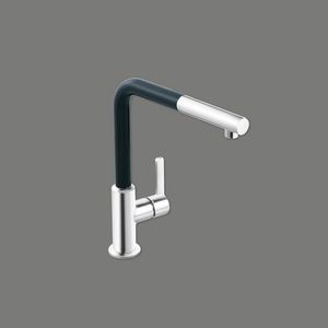 mitigeur en métal chromé / de cuisine / 1 trou / à bec orientable