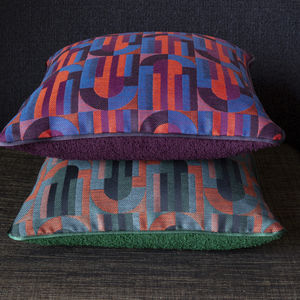 tissu d'ameublement / pour rideaux / à motif géométrique / en coton