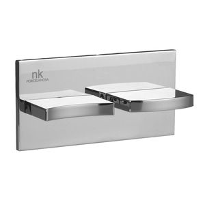 mitigeur de douche / à encastrer / en métal chromé / 2 trous