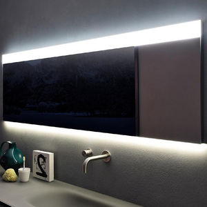 miroir de salle de bain mural / lumineux / contemporain / rectangulaire