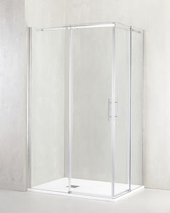 paroi de douche coulissante / d'angle / en verre / résidentielle