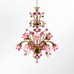 lustre de style / en verre soufflé / en verre de Murano / à LED