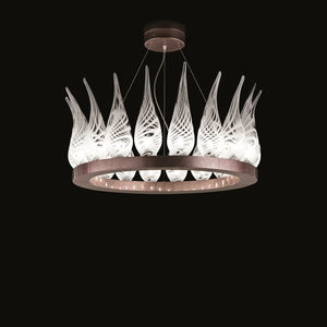 suspension / contemporaine / en métal / en verre soufflé