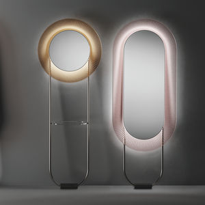 psyché / lumineux (LED) / contemporain / rond
