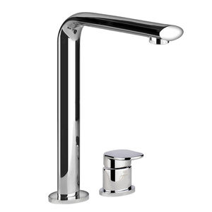 mitigeur pour vasque / en métal chromé / 2 trous / modèle haut