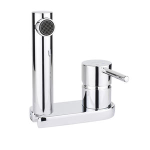 mitigeur pour vasque / en métal chromé / 2 trous / avec douchette extensible