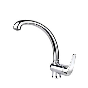 mitigeur en métal chromé / de cuisine / 1 trou / à bec orientable