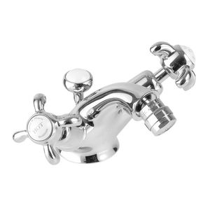 mélangeur pour bidet / à poser / en métal chromé / en laiton
