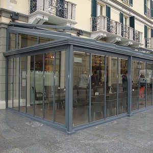 cloison coulissante-empilable / vitrée / en aluminium / à usage professionnel