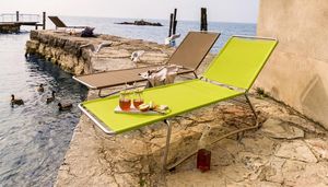 bain de soleil contemporain / en Batyline® / en acier inoxydable / de jardin