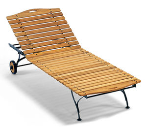 bain de soleil classique / en teck / en acier / de jardin