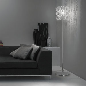 lampe sur pied / contemporaine / en verre / blanche