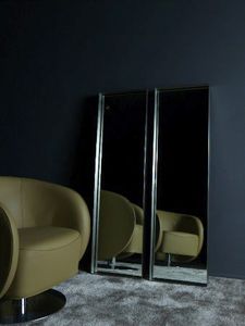 miroir mural / contemporain / rectangulaire / en métal