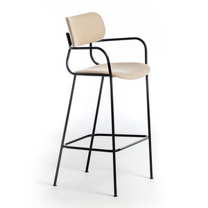 chaise de bar contemporaine / tapissée / avec repose-pieds / avec accoudoirs