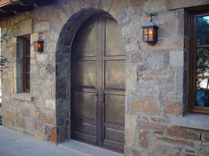 porte d'entrée / battante / en bois / plein