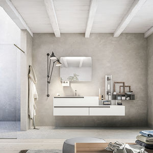 meuble vasque suspendu / en bois / contemporain / avec tiroirs