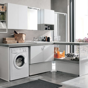 meuble vasque suspendu / en bois / contemporain / avec tiroirs