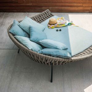 méridienne contemporaine / en acier inoxydable / en polyester / d'extérieur