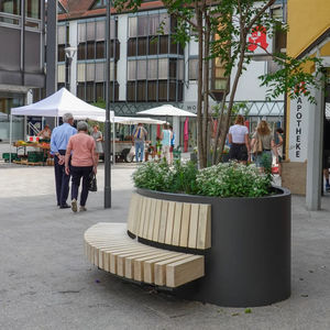 banc public avec jardinière intégrée