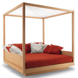 lit de jardin à baldaquin / double / contemporain / en Sunbrella®