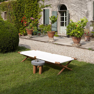 lit de jardin simple / contemporain / tapissé / en tissu
