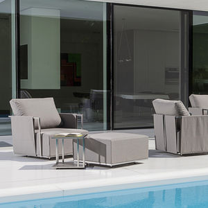 repose-pied contemporain / en tissu / en acier inoxydable / de jardin