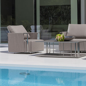 fauteuil contemporain / en Sunbrella® / en acier inoxydable / imperméable