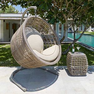 chaise suspendue contemporaine / en tissu / en métal / d'extérieur