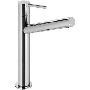 mitigeur pour vasque / en métal chromé / 1 trou / à bec long