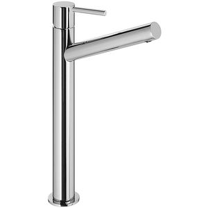 mitigeur pour vasque / en métal chromé / 1 trou / à bec long