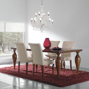 chaise classique / tapissée / en bois laqué / en bois